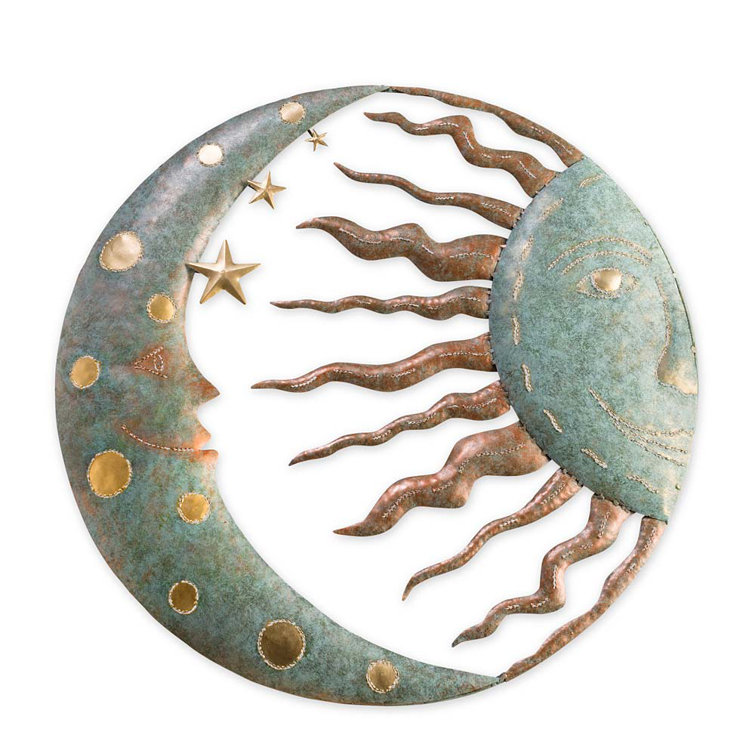 Wind & Weather Celestial Sun and Moon Metal Wall Décor & Reviews Wayfair